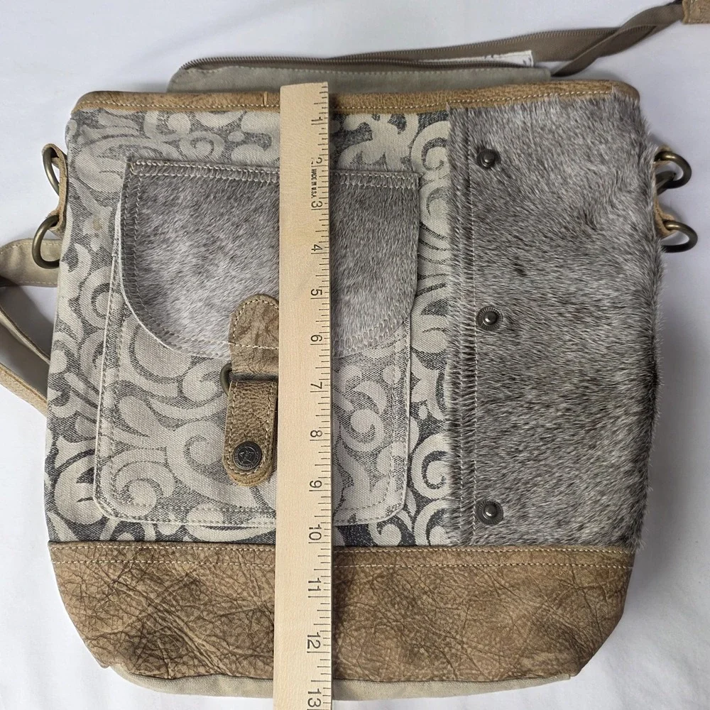 Myra Bag Flap Pocket Cowhide Shoulder Bag S-1125 - Picture 12 of 12